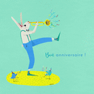 Lapin trompettiste pour une f&ecirc;te anim&eacute;e